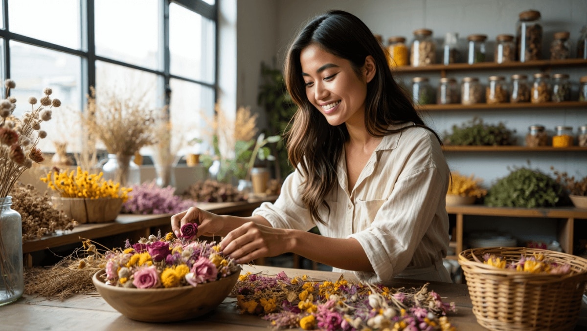 
                Les plus belles créations à partir de fleurs séchées 
                            