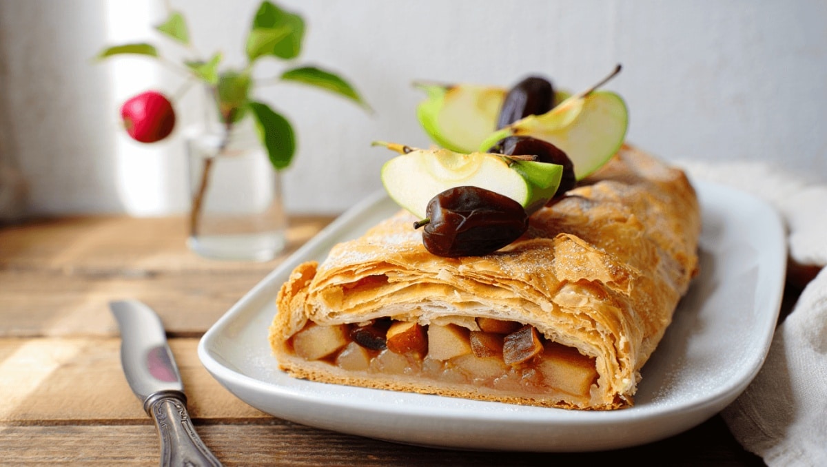 Strudel aux pommes et dattes