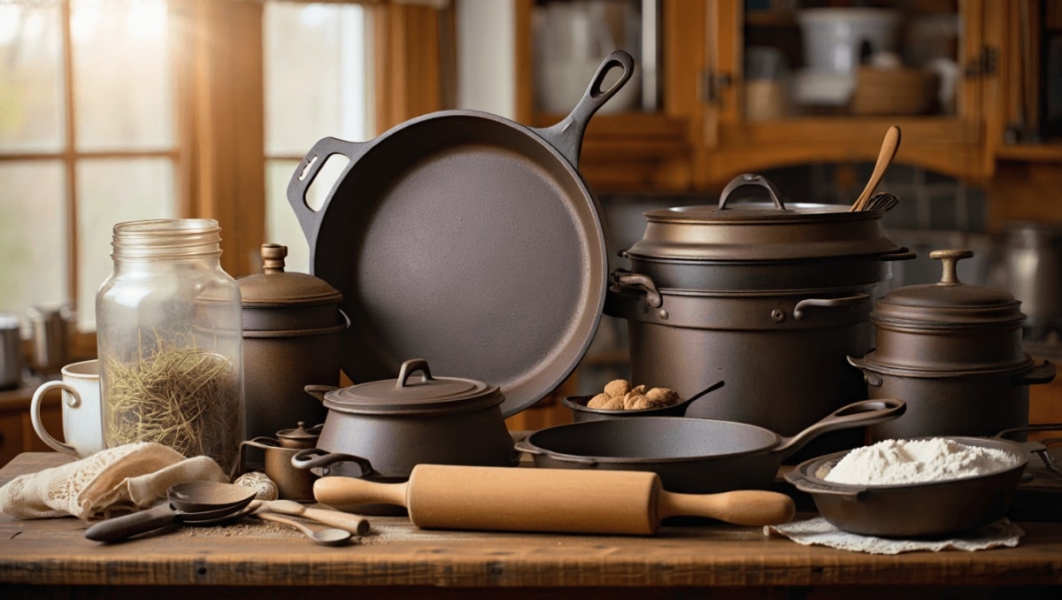 Poêles en fonte, cocottes colorées, louches
anciennes… Ces objets de cuisine de nos grands-mères reviennent en
force et certains valent bien plus qu’on ne pense