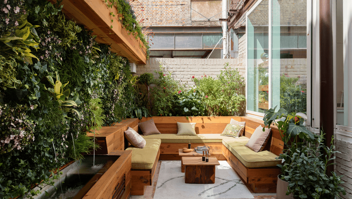 Imaginez votre futur cocon avec cet aménagement patio urbain