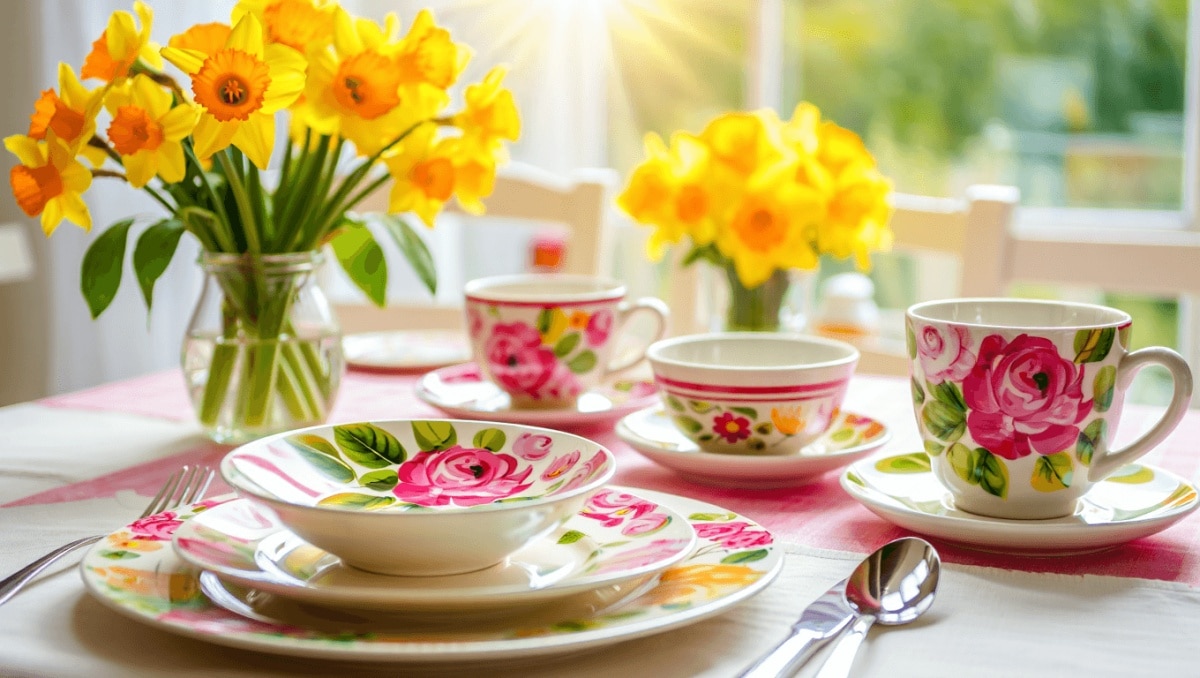 Action sort aujourd'hui un set de vaisselle à
fleurs à 3€ pour sublimer vos tables ce printemps