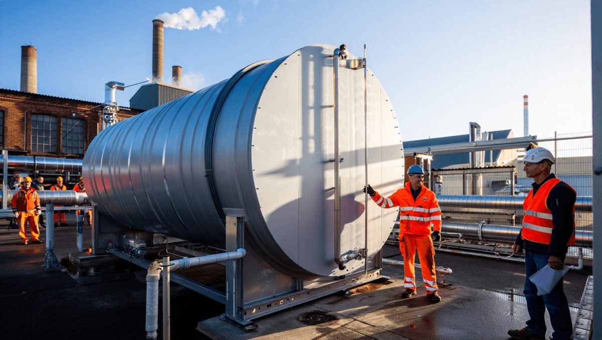 Ce conteneur est un énorme radiateur électrique à accumulation pour décarboner l'industrie