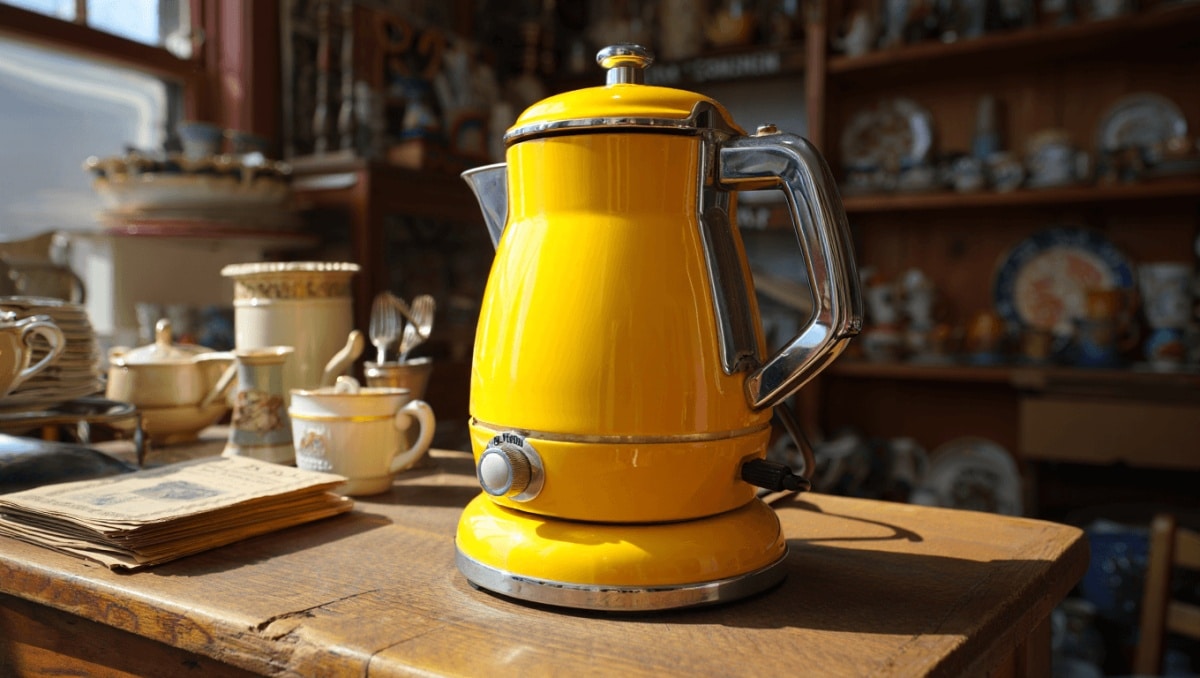 Cette cafetière vintage jaune des années 40 peut
se revendre 800 € aujourd’hui, et voici où dénicher ce modèle
rarissime