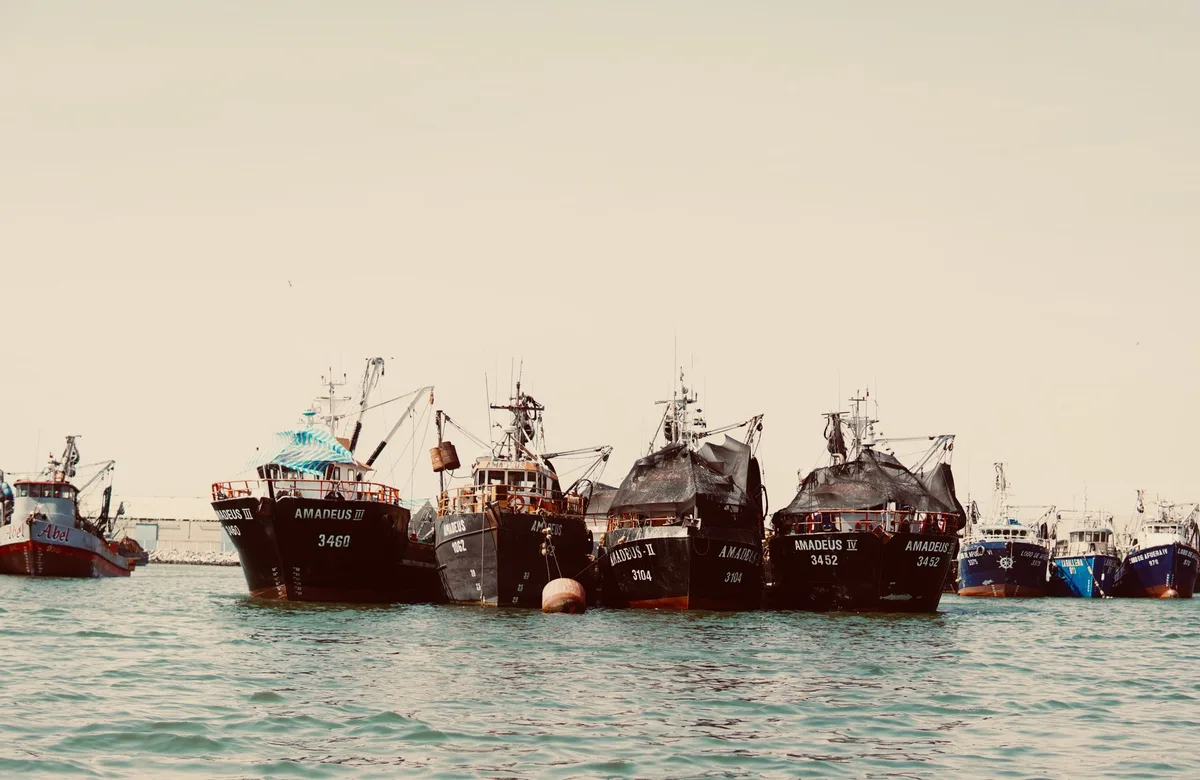 Chalutiers de pêche artisanale en Bretagne confrontés aux enjeux des infrastructures marines