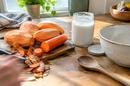 Recette de velouté de patates douces crémeux pour l'automne